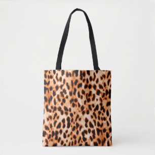 Leopard print texture tote bag