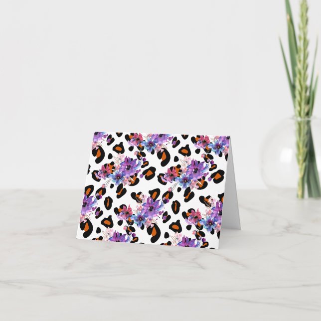 leopard print thank you card (Front)