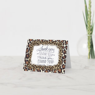 Leopard print thank you card