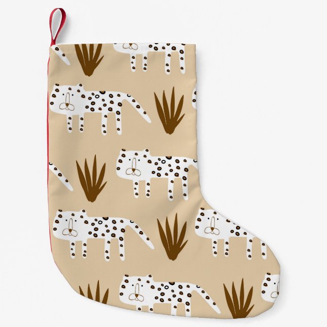Leopard Print: Timeless Pattern. Small Christmas Stocking (Front)