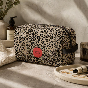 Leopard Print Toiletry Bag Stylish Cosmetic Case