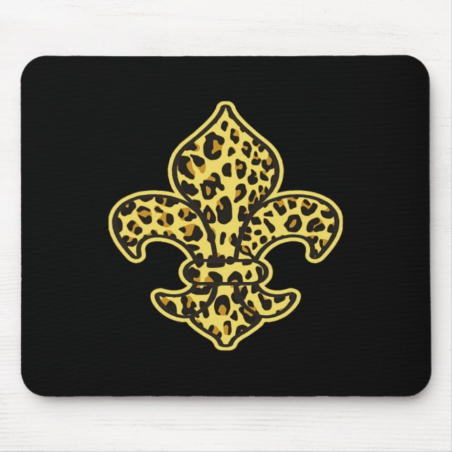 Leopard Print Trendy Fashion Animal Pattern Fleur  Mouse Pad (Front)