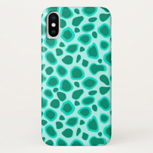 Leopard Print - Turquoise and Aqua iPhone X Case