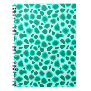 Leopard Print - Turquoise and Aqua Spiral Notebook