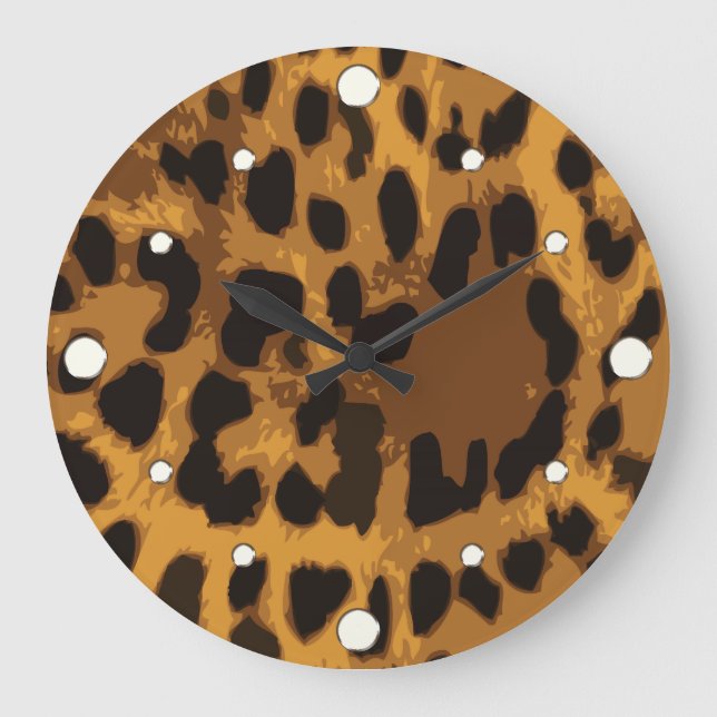 Leopard Print Wall Clock (Front)