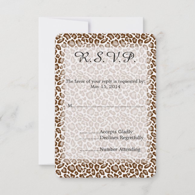 Leopard Print Wedding RSVP Card (Front)