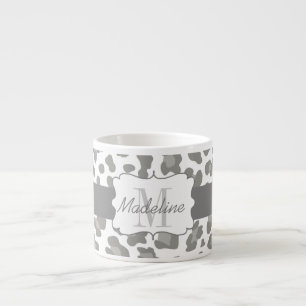 Leopard Print White and Grey Espresso Mug