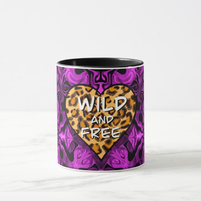 Leopard print | wild and free heart | Love  Mug (Center)
