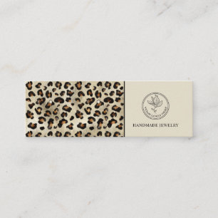 Leopard Print With Custom Logo Earrings Display Mini Business Card