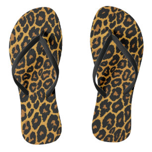 Leopard Print with Gradient Gold Jandals