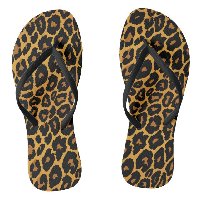 Leopard Print with Gradient Gold Jandals (Footbed)