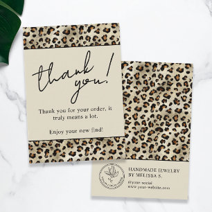 Leopard Print With Logo Thank You For Your Order Business Card
