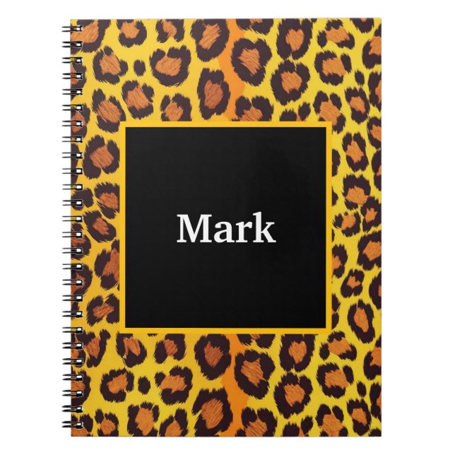  Leopard Print with Name Notebook (Front)