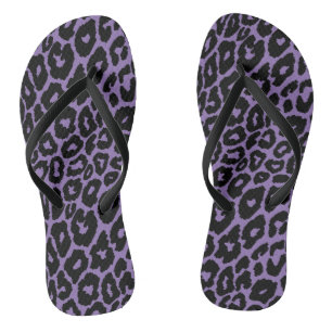 Leopard Print with Purple Background Changer Jandals