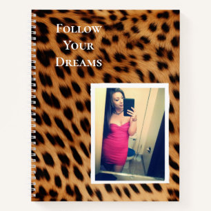 Leopard Print Your Photo Personalised Quote Notebook