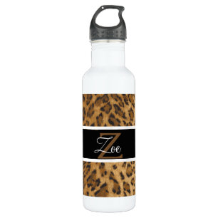 Leopard Print Z monogram initials Water Bottle