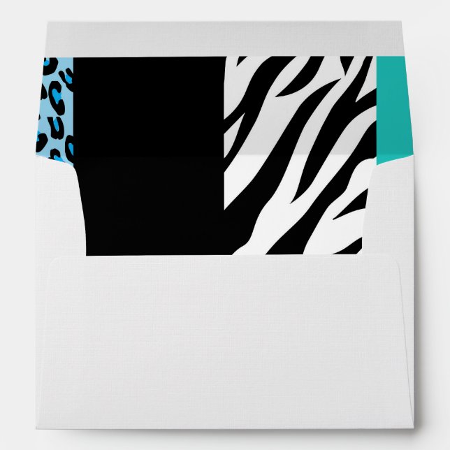 Leopard Print, Zebra Print, Animal Print, Blue Envelope (Back (Bottom))