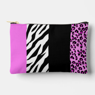Leopard Print, Zebra Print, Animal Print, Pink Accessory Pouch