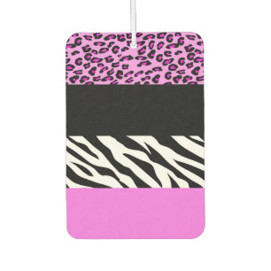 Leopard Print, Zebra Print, Animal Print, Pink Car Air Freshener