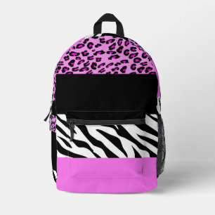 Leopard Print, Zebra Print, Animal Print, Pink Printed Backpack