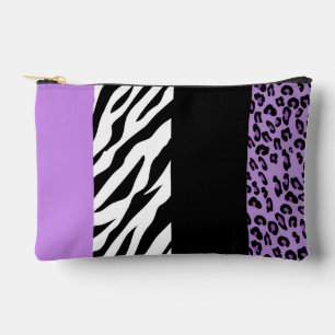 Leopard Print, Zebra Print, Animal Print, Purple Accessory Pouch