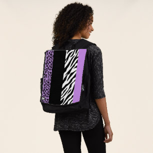 Leopard Print, Zebra Print, Animal Print, Purple Backpack