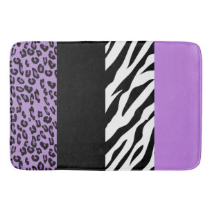 Leopard Print, Zebra Print, Animal Print, Purple Bath Mat