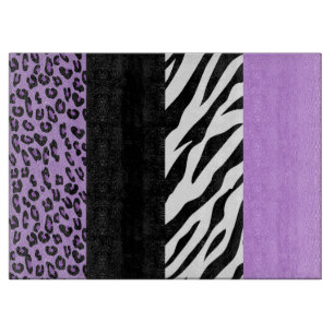 Leopard Print, Zebra Print, Animal Print, Purple Cutting Board