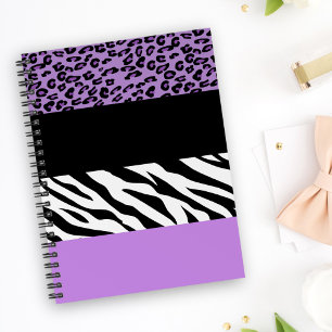 Leopard Print, Zebra Print, Animal Print, Purple Notebook