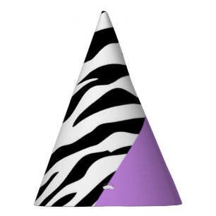 Leopard Print, Zebra Print, Animal Print, Purple Party Hat