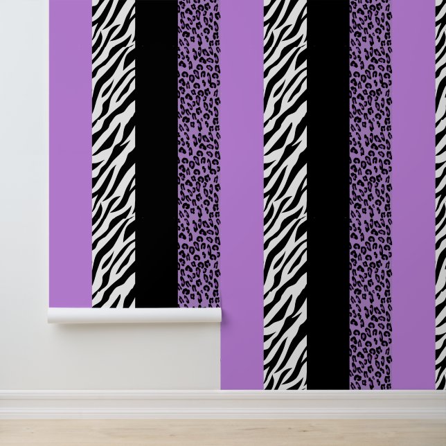 Leopard Print, Zebra Print, Animal Print, Purple Wallpaper (Application)