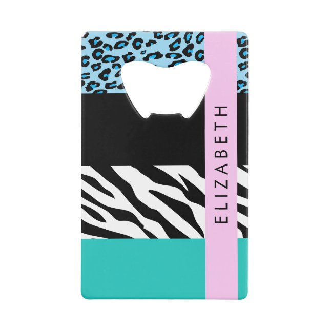 Leopard Print, Zebra Print, Blue, Your Name (Front)
