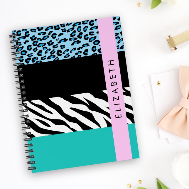 Leopard Print, Zebra Print, Blue, Your Name Planner (Creator Uploaded)