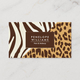 Leopard Print Zebra Print Business Card
