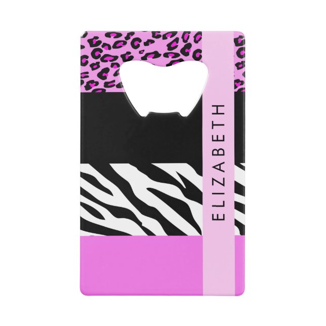 Leopard Print, Zebra Print, Pink, Your Name (Front)