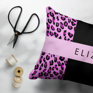 Leopard Print, Zebra Print, Pink, Your Name Pillowcase