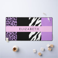 Leopard Print, Zebra Print, Purple, Your Name