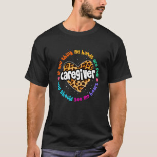 Leopard Proud Caregiver Nurse Appreciation Week He T-Shirt