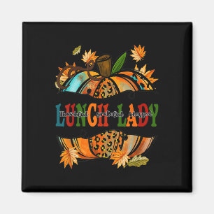 Leopard Pumpkin Fall Autumn Thanksgiving Lunch Lad Magnet