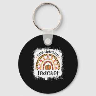 Leopard Pumpkin Fall Rainbow One Thankful Teacher  Key Ring
