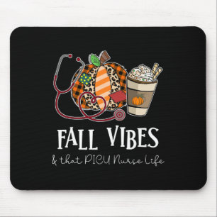 Leopard Pumpkin Fall Vibes And That Picu Nurse Lif Mouse Pad