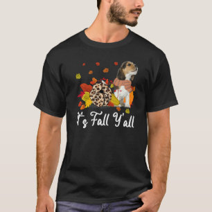 Leopard Pumpkin Falling It's Fall Y'all Yellow Bea T-Shirt