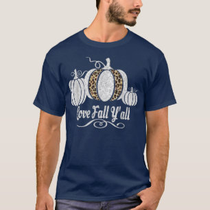 Leopard Pumpkin Halloween Autumn Happy Fall Funny T-Shirt