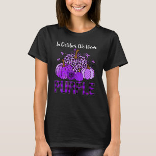 Leopard Pumpkin In October We Wear Purple Domestic T-Shirt