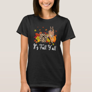 Leopard Pumpkin It's Fall Y'all Yellow German Shep T-Shirt