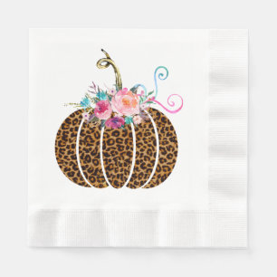 Leopard pumpkin napkin