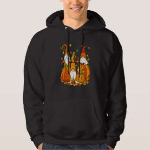 Leopard Pumpkin Print Plaid Gnomes Fall Autumn Tha Hoodie