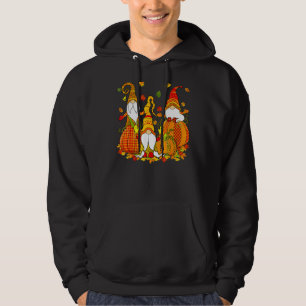 Leopard Pumpkin Print Plaid Gnomes Fall Autumn Tha Hoodie