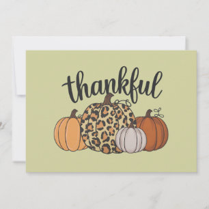 Leopard Pumpkin Season Thanksgiving Halloween Fall Invitation