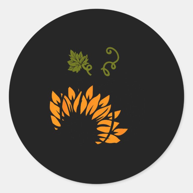 Leopard Pumpkin Sunflower Fall Autumn Halloween Th Classic Round Sticker (Front)